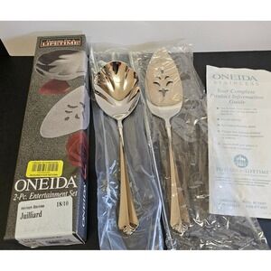 Oneida Juilliard Heirloom Stainless 2 Pc Set Casserole Spoon & Servall